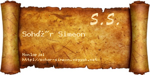Sohár Simeon névjegykártya